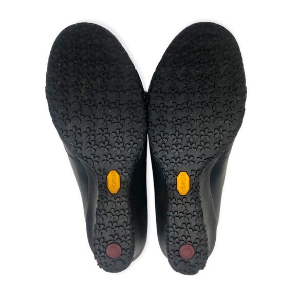Merrell Women's Tulip Wedge Heel Size 8 Black Leather Grey Wool Arch Suport - Picture 6 of 12